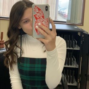 Plaid dark green and blue dress